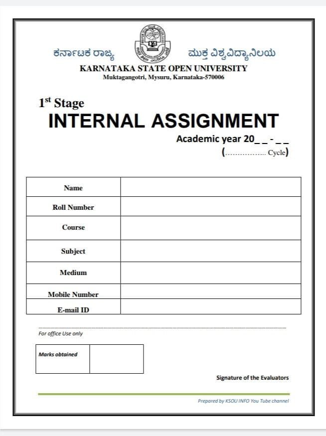 ksou assignment front page pdf
